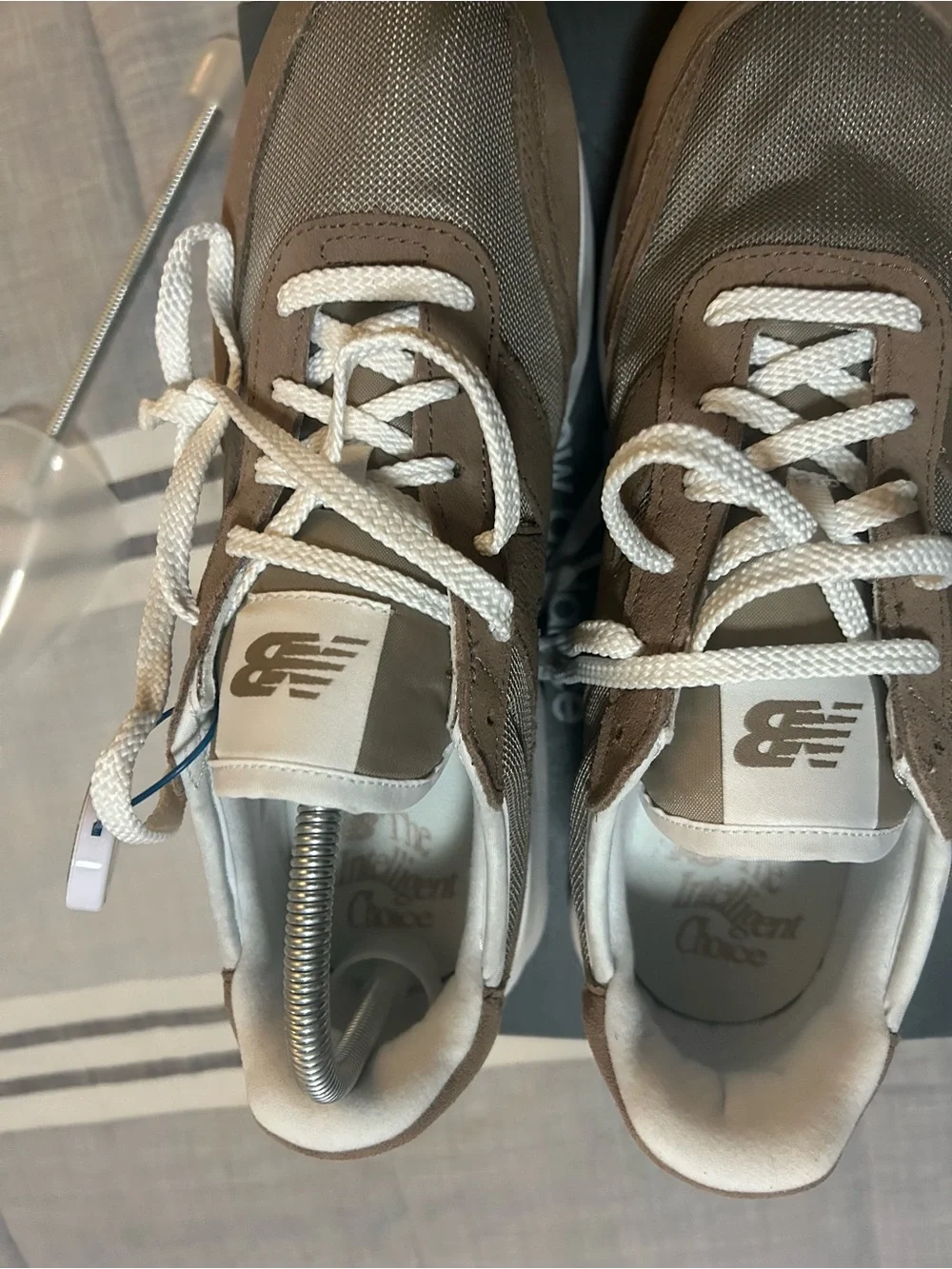 New Balance Men's Taupe and White Casual Sneakers, New w/ Tags